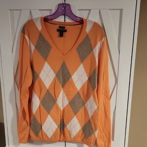 Peach Argyle Tommy Hilfiger Sweater